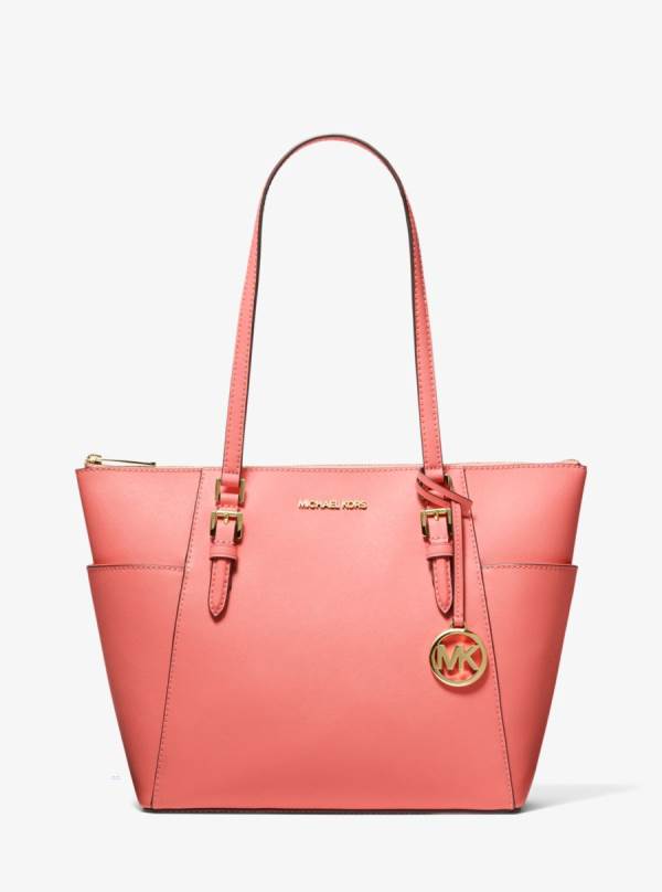 Damske Prenosná Taška Michael Kors Charlotte Large Saffiano Leather Top-Zip Nachový - Kabelky Michael Kors Obchod | BFSUJ-1893